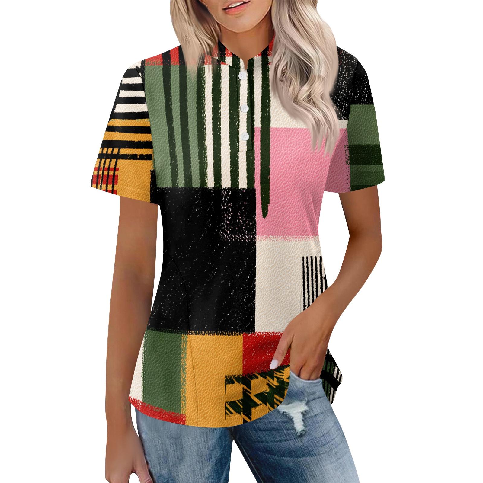 Women Casual Polo Shirt Short Sleeve Loose Fit Button Down Plaid Pattern Lightweight Top for Everyday Wear S розовый
Women Casual Polo Shirt Short Sleeve Loose Fit Button Down Plaid Pattern Lightweight Top for Everyday Wear S розовый