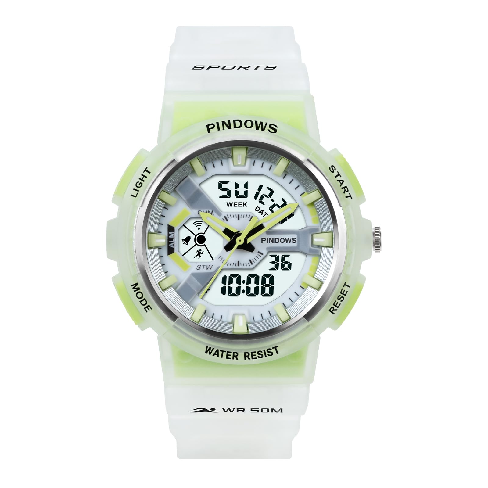 PINDOWS Watch with LED 50m Water Multifunctional Sports Watch for Running and Outdoor Activities Women s Analog-Digital Backlight, Resistant,
PINDOWS Watch with LED 50m Water Multifunctional Sports Watch for Running and Outdoor Activities Women s Analog-Digital Backlight, Resistant,