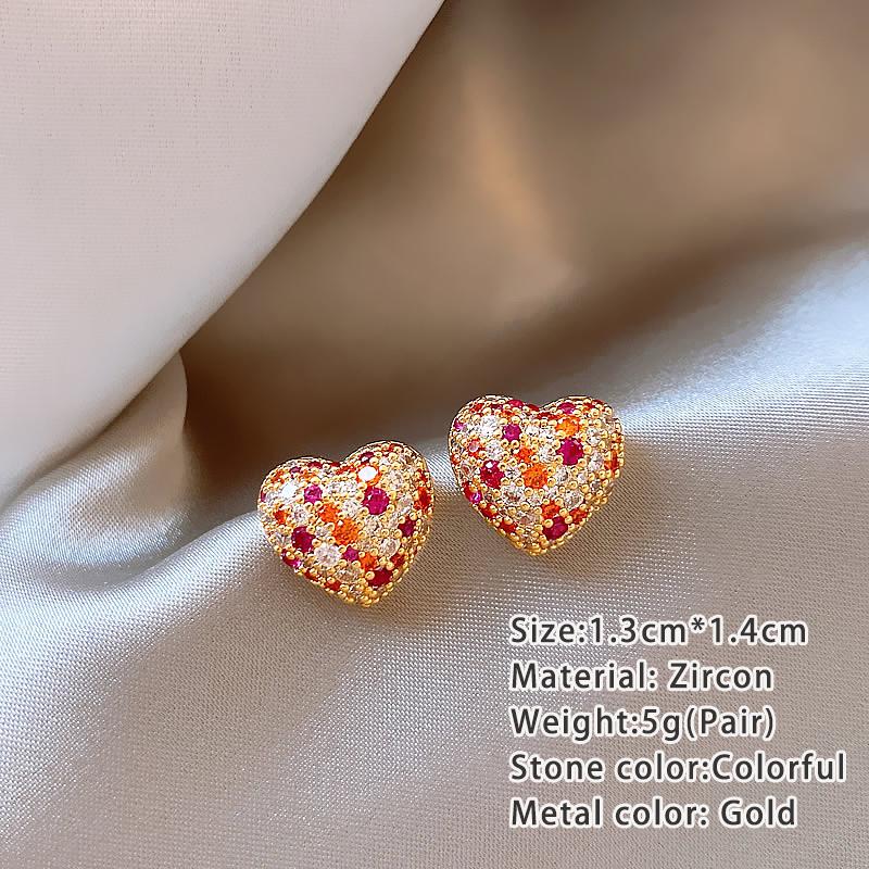 Light Luxury Shiny Colored Zircon Heart-shaped Earrings 2026 New Design Jewelry Party Gift Sexy Accessories For Womens and Girls
Light Luxury Shiny Colored Zircon Heart-shaped Earrings 2026 New Design Jewelry Party Gift Sexy Accessories For Womens and Girls