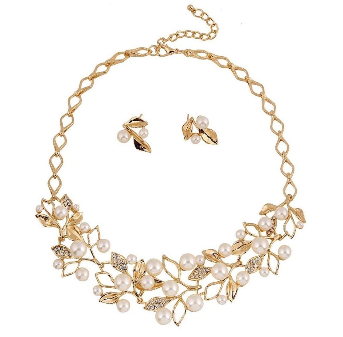 18k Gold & Silver Plated Pearl Jewellery Set | Latest Stylish Design Fancy Traditional Necklace Sets Onesize
18k Gold & Silver Plated Pearl Jewellery Set | Latest Stylish Design Fancy Traditional Necklace Sets Onesize