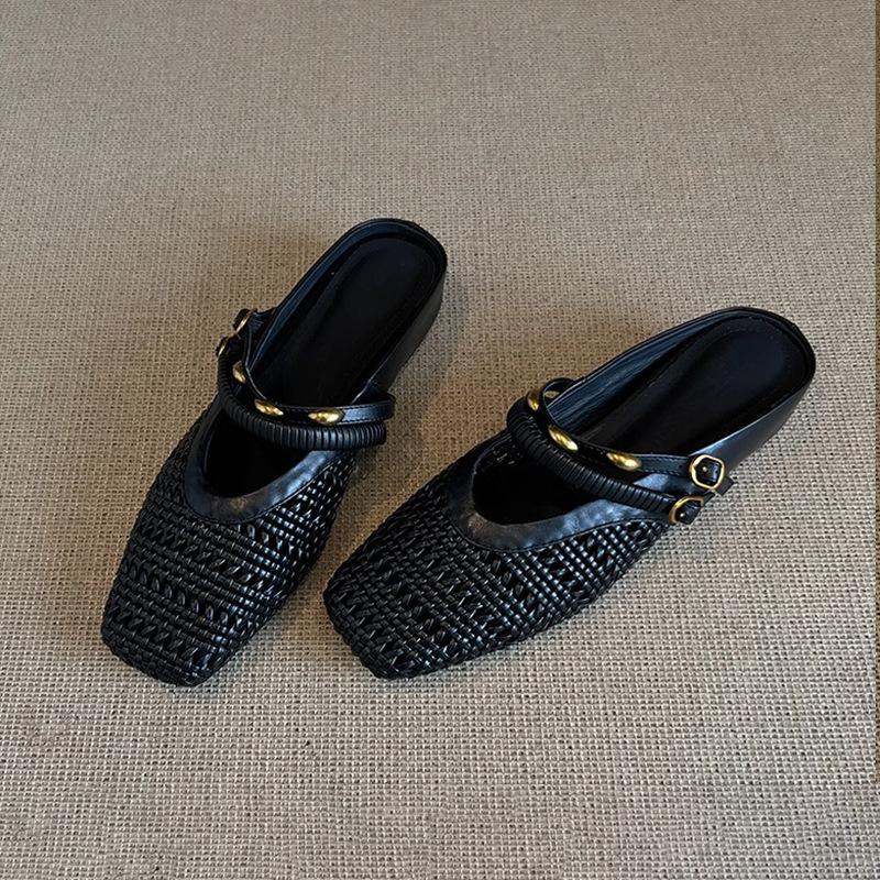 Sheepskin version~ French hollow woven sandals for women to wear outside, breathable bag head, half drag, small inner height-increasing cool slippers 35
Sheepskin version~ French hollow woven sandals for women to wear outside, breathable bag head, half drag, small inner height-increasing cool slippers 35