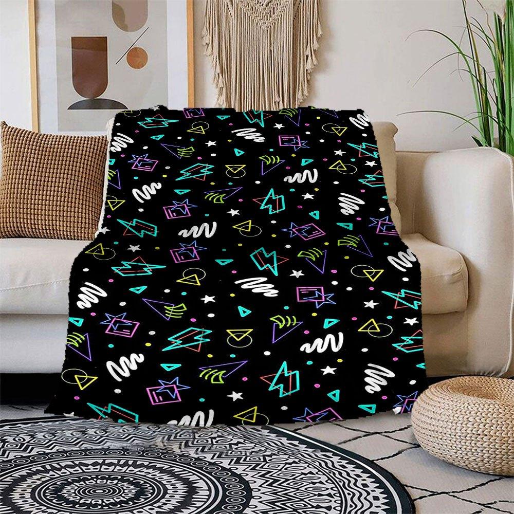 Neon Retro Patterned Fabric - Vibrant Geometric Design Blanket Flannel Throw Blanket for Sofa, Bed, Travel, Camping, Office, Couch, Chair, 150x180cm
Neon Retro Patterned Fabric - Vibrant Geometric Design Blanket Flannel Throw Blanket for Sofa, Bed, Travel, Camping, Office, Couch, Chair, 150x180cm