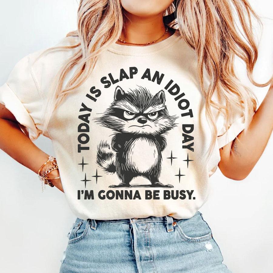 Today Is Slap An Idiot Day Funny Raccoon Print Fashion Tee Shirts Casual Round Neck Short Sleeve Streetwear FeUnisex TShirt 4XL
Today Is Slap An Idiot Day Funny Raccoon Print Fashion Tee Shirts Casual Round Neck Short Sleeve Streetwear FeUnisex TShirt 4XL