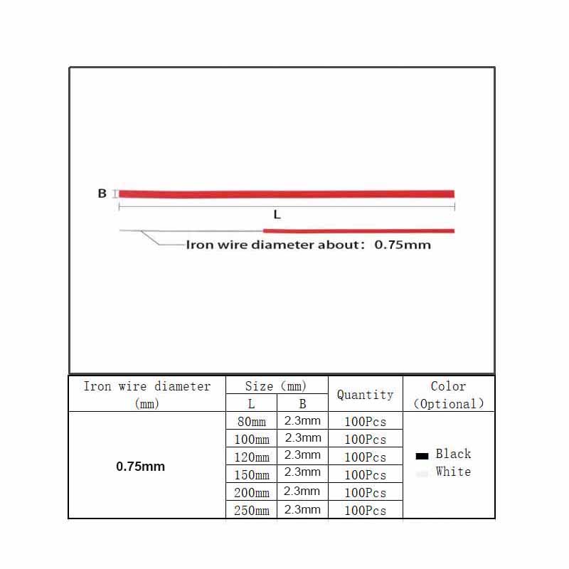100 шт. Чорно-біла скручувальна пластикова оболонка, багаторазова оцинкована із залізним сердечником, гнучі кабельні стяжки 0,75*80-250 мм 100Pcs
100 шт. Чорно-біла скручувальна пластикова оболонка, багаторазова оцинкована із залізним сердечником, гнучі кабельні стяжки 0,75*80-250 мм 100Pcs