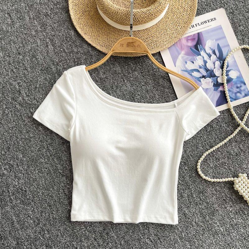 Shoulder Short sleeve T-shirt Women 2025 Summer Clothing Pure Desire Wind Belt Chest Pad Slim fit Slimming off-Shoulder Top Gyaru Bottoming Shirt White All yards
Shoulder Short sleeve T-shirt Women 2025 Summer Clothing Pure Desire Wind Belt Chest Pad Slim fit Slimming off-Shoulder Top Gyaru Bottoming Shirt White All yards