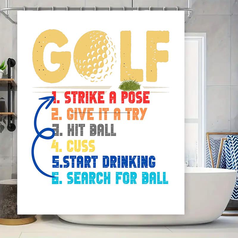 Golf Shower Curtain 5 Steps For A Fun Game Home Decor Bathroom Accessories With Cute Yellow Lettering Design By Taurusduan W60H190(CM)-1 Pcs
Golf Shower Curtain 5 Steps For A Fun Game Home Decor Bathroom Accessories With Cute Yellow Lettering Design By Taurusduan W60H190(CM)-1 Pcs
