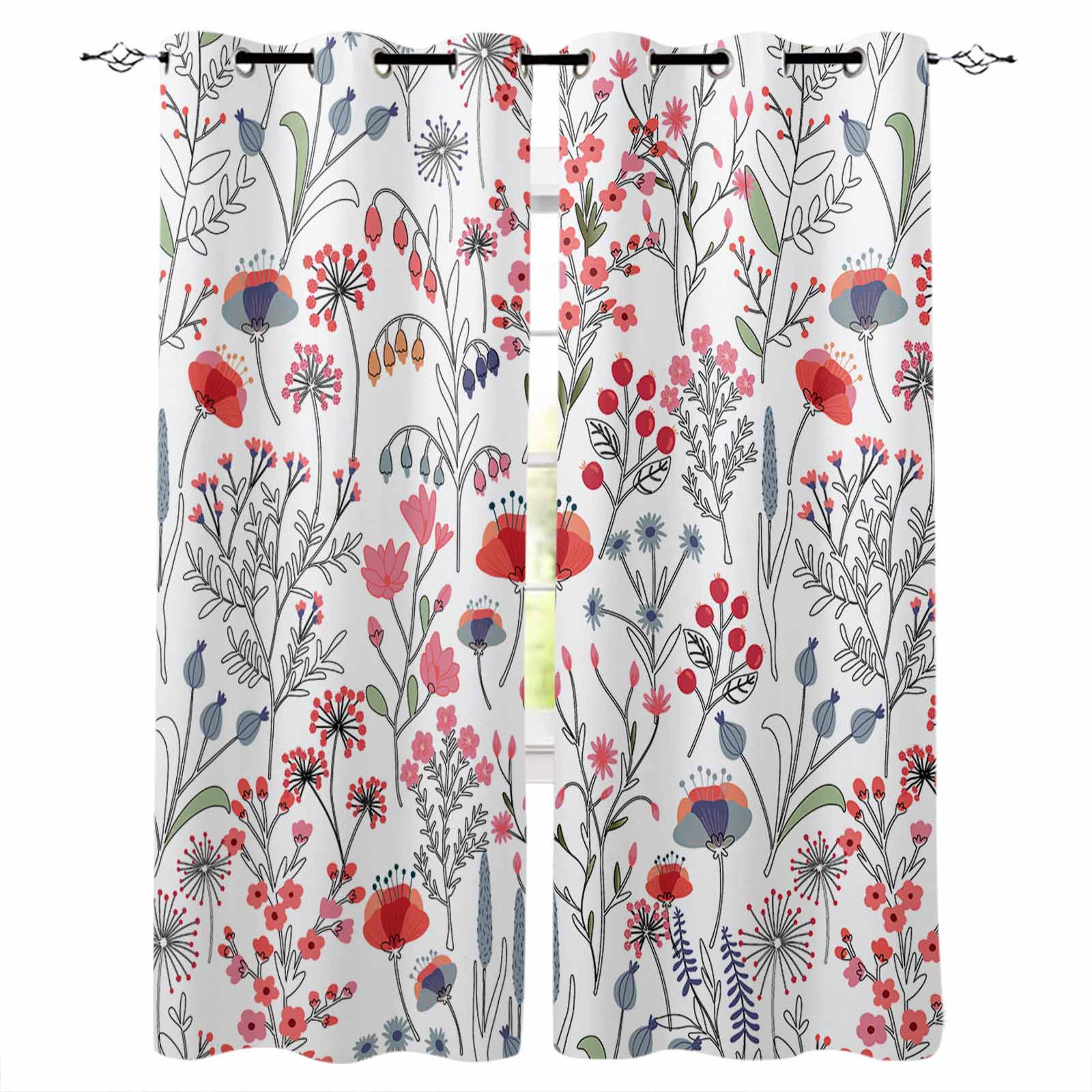 Flower And Leaf Lines Blackout Curtains For Living Room Bedroom Window Treatment Blinds Drapes W135 x H60cm
Flower And Leaf Lines Blackout Curtains For Living Room Bedroom Window Treatment Blinds Drapes W135 x H60cm