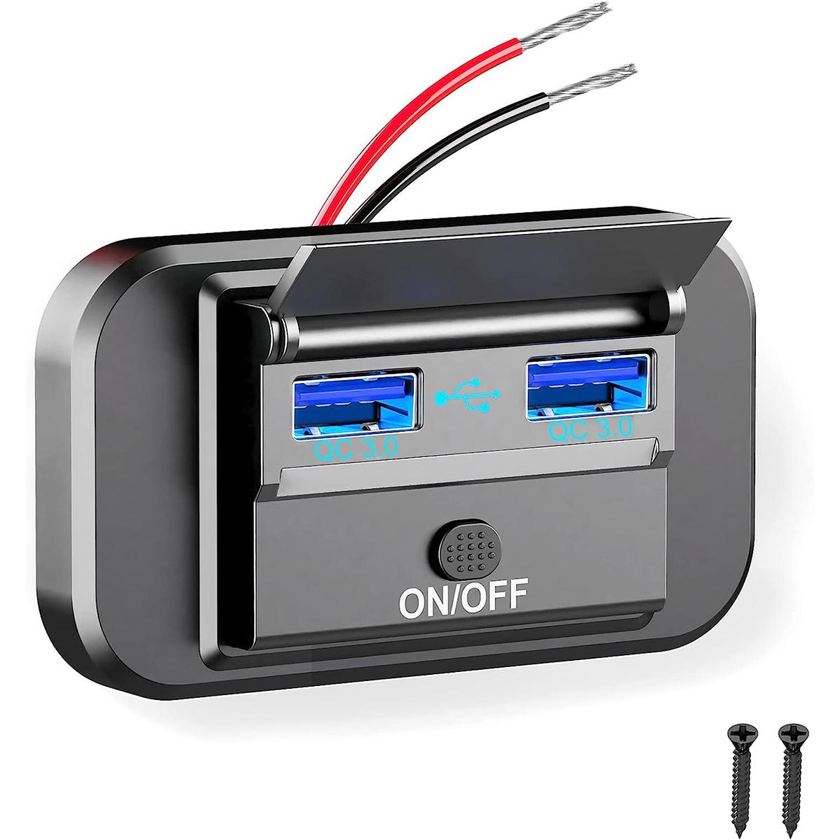 12V-24V USB Автомобільний зарядний пристрій Подвійний USB-порт Адаптер живлення Розетка USB-розетки для автомобіля Мотоцикл Вантажівка Човен Автобус RVs QC+QC
12V-24V USB Автомобільний зарядний пристрій Подвійний USB-порт Адаптер живлення Розетка USB-розетки для автомобіля Мотоцикл Вантажівка Човен Автобус RVs QC+QC