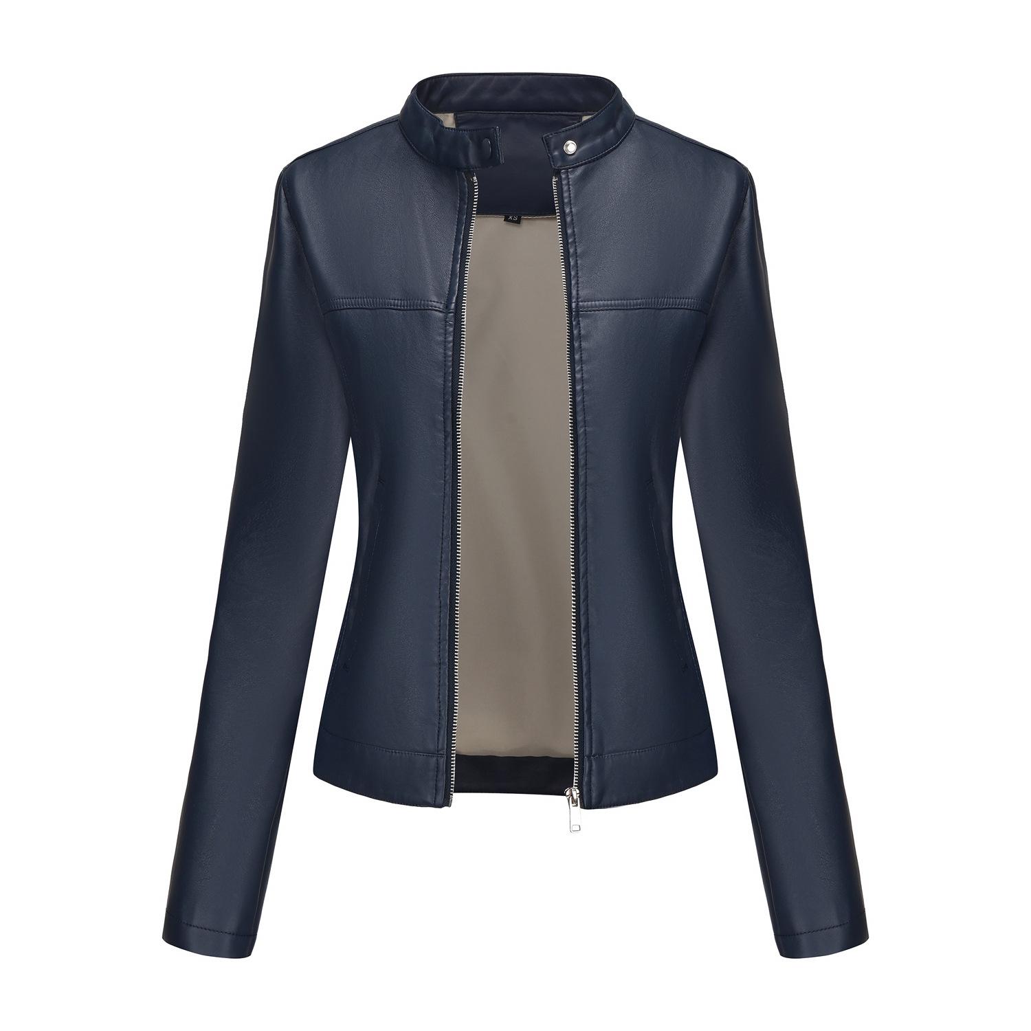 Women s Spring/Autumn Stylish Leather Jacket - European & American Stand-up Collar Biker Coat M темно-синього кольору
Women s Spring/Autumn Stylish Leather Jacket - European & American Stand-up Collar Biker Coat M темно-синього кольору