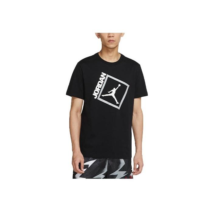 Jordan Jumpman Box SS Дышащая спортивная повседневная футболка с коротким рукавом с буквенным принтом Мужские топы Черный DA9901-010 XXXL