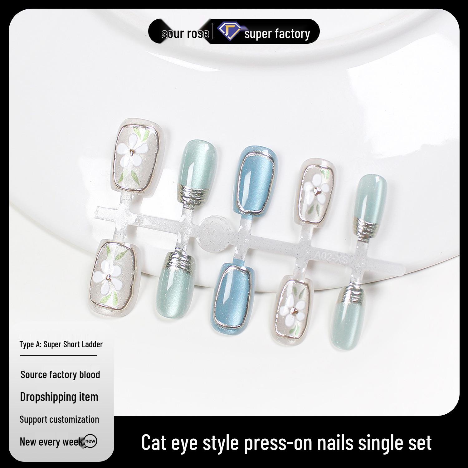 Jiaolong Gold-Plated Color-Changing Cat Eye Nail Art Stickers - White Flower & Sheer Blue Design XS
Jiaolong Gold-Plated Color-Changing Cat Eye Nail Art Stickers - White Flower & Sheer Blue Design XS