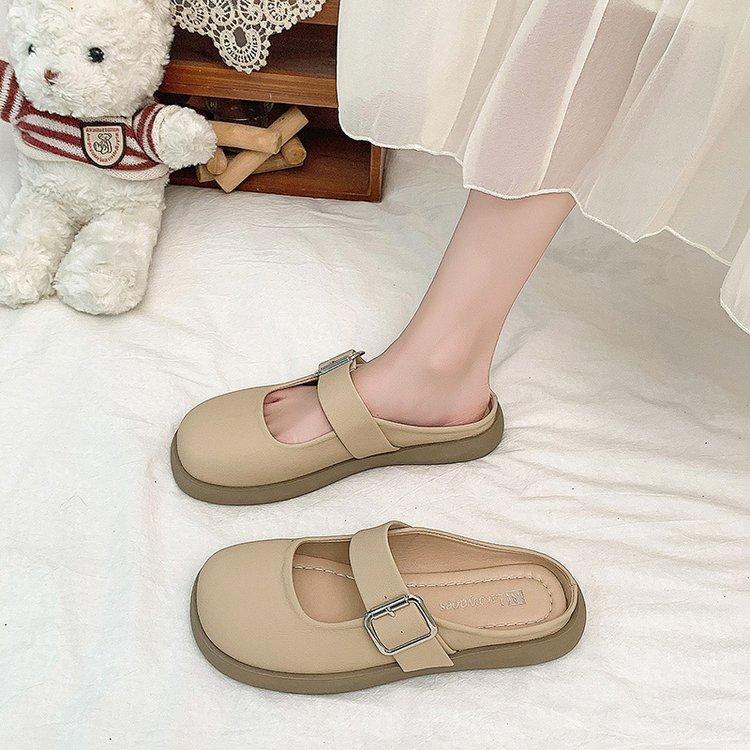 Round head belt buckle cool tray women s new high-end soft bottom bag head half slippers summer solid color flat bottom slippers 35 абрикосовый
Round head belt buckle cool tray women s new high-end soft bottom bag head half slippers summer solid color flat bottom slippers 35 абрикосовый