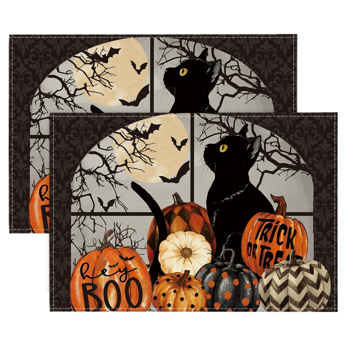 Boo Black Cat Pumpkins Halloween Placemats Set of 4, Trick Or Treat 12x18 Inch Seasonal Fall Holiday Table Mats for Party Kitchen Dining Decoration 12 x 18 , Rectangular 2 Pcs
Boo Black Cat Pumpkins Halloween Placemats Set of 4, Trick Or Treat 12x18 Inch Seasonal Fall Holiday Table Mats for Party Kitchen Dining Decoration 12 x 18 , Rectangular 2 Pcs