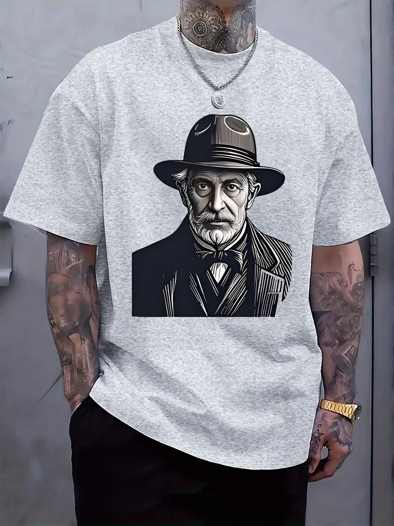 Vintage Gentleman Print T-shirt - Casual Crew Neck M
Vintage Gentleman Print T-shirt - Casual Crew Neck M