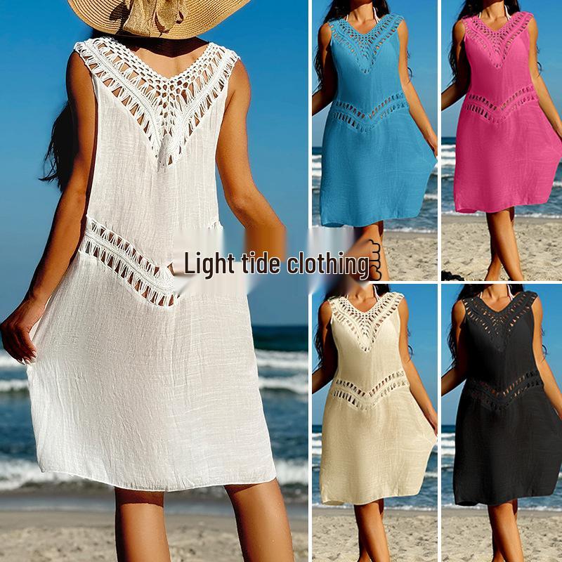 Hand-Crocheted Floral Double Spliced V-Neck Spaghetti Strap See-Through Bikini Cover-Up Dress One Size синій
Hand-Crocheted Floral Double Spliced V-Neck Spaghetti Strap See-Through Bikini Cover-Up Dress One Size синій