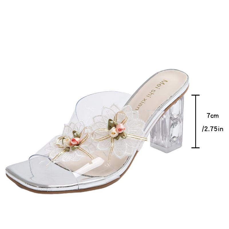 Summer new large size transparent slippers women s outer wear crystal thick heel high heels flower women s shoes 34
Summer new large size transparent slippers women s outer wear crystal thick heel high heels flower women s shoes 34