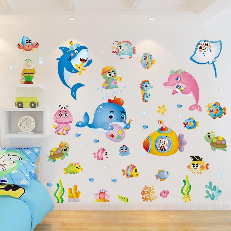 Мультяшная наклейка на стену с морскими животными, украшение детской комнаты в детском саду, самоклеящийся подводный мир 45*60cm
Мультяшная наклейка на стену с морскими животными, украшение детской комнаты в детском саду, самоклеящийся подводный мир 45*60cm