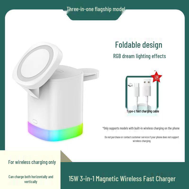 MagSafe 3-in-1 Wireless Charger & Foldable Phone Stand
MagSafe 3-in-1 Wireless Charger & Foldable Phone Stand