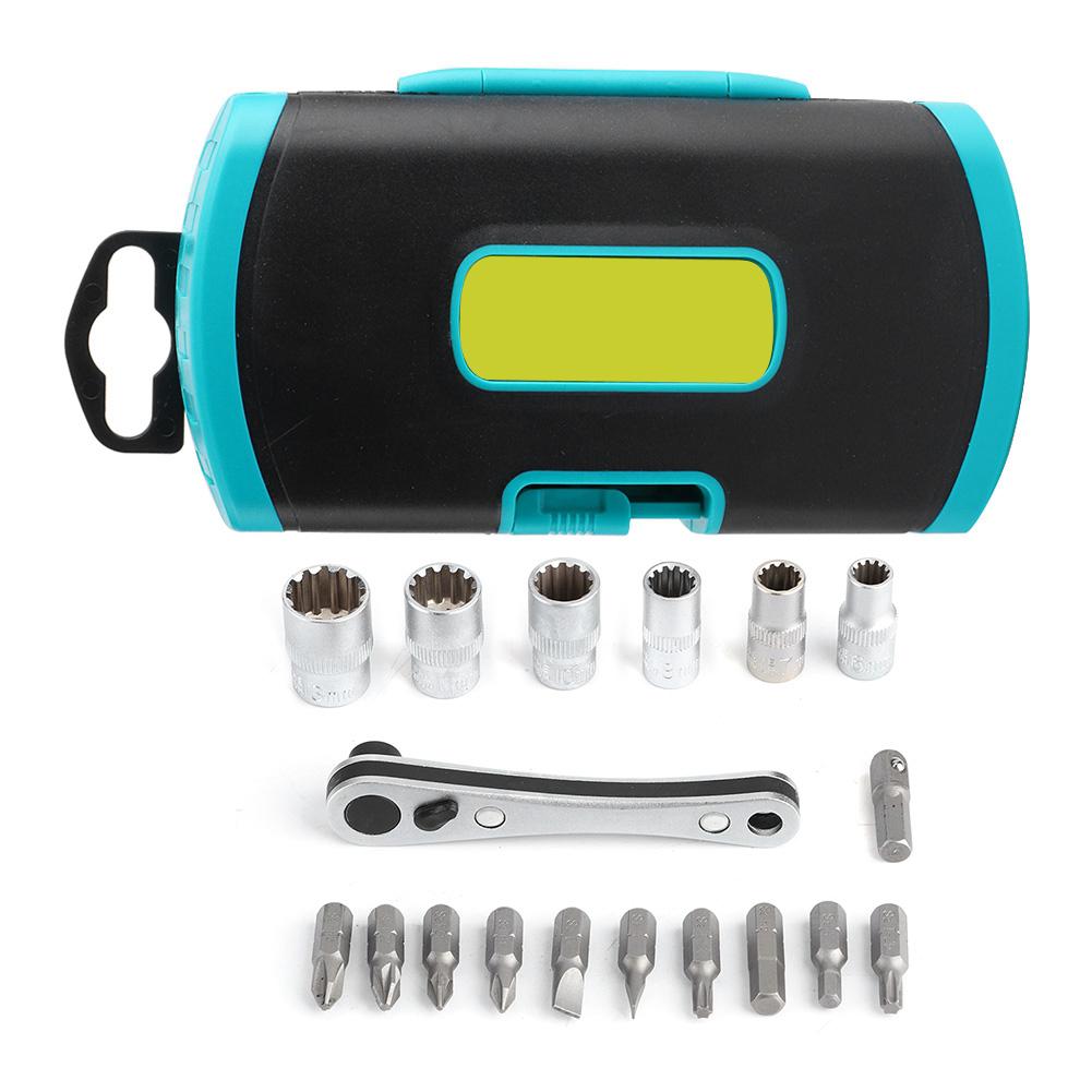Мини-трещотка 18 в 1 Набор бит для отвертки Многофункциональный инструмент для ремонта автомобиля
Мини-трещотка 18 в 1 Набор бит для отвертки Многофункциональный инструмент для ремонта автомобиля