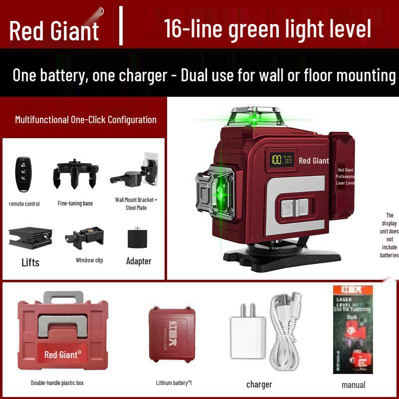 12/16 Line High Precision Green Laser Level Wall & Floor Sticker
12/16 Line High Precision Green Laser Level Wall & Floor Sticker