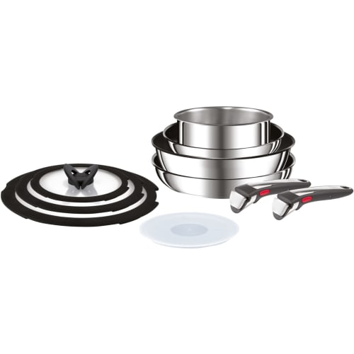 Набор из 10 кастрюль и сковородок Tefal со съемными ручками, совместимый с газовыми плитами IH, поставляется с 2 специальными ручками, не содержит вредных веществ
Набор из 10 кастрюль и сковородок Tefal со съемными ручками, совместимый с газовыми плитами IH, поставляется с 2 специальными ручками, не содержит вредных веществ
