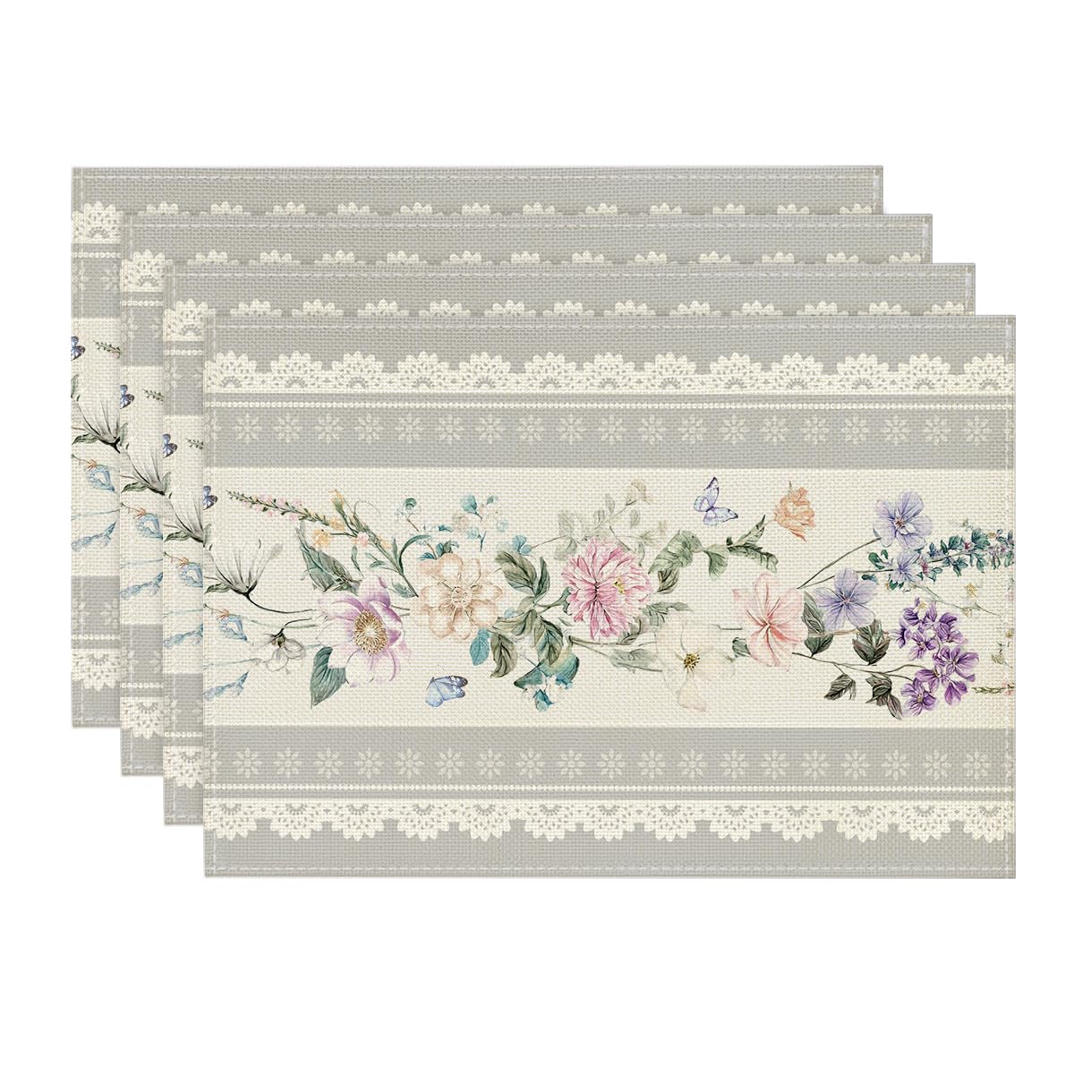 Pink Printed Lace Floral Spring Placemats Set of 4, 12x18 Inch Seasonal Summer Holiday Table Mats for Party Kitchen Dining Decoration 12 x 18 , Rectangular 4 Pcs
Pink Printed Lace Floral Spring Placemats Set of 4, 12x18 Inch Seasonal Summer Holiday Table Mats for Party Kitchen Dining Decoration 12 x 18 , Rectangular 4 Pcs