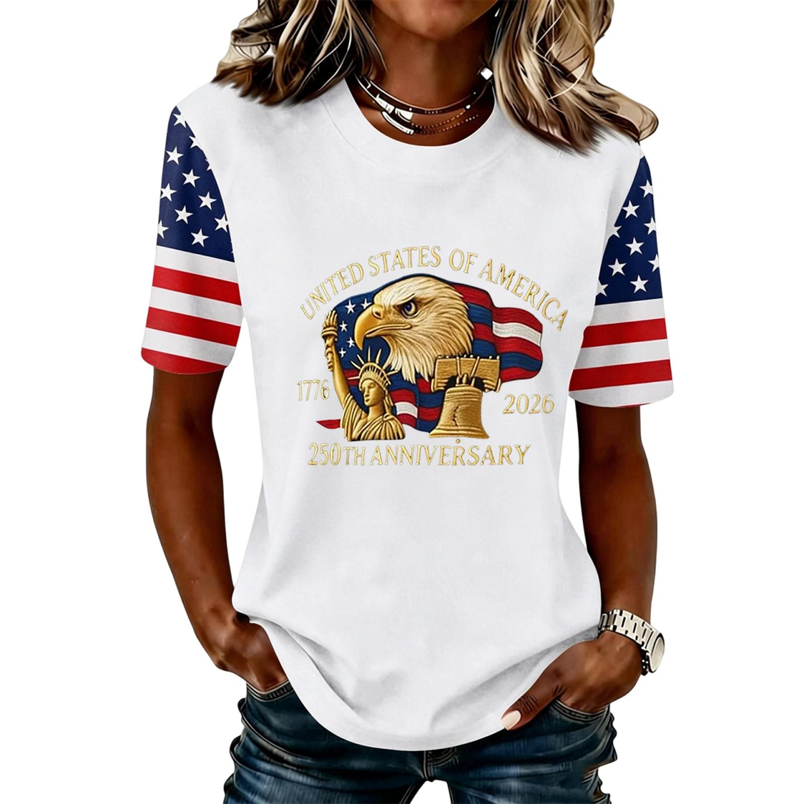 Women s Casual Short Sleeve T-Shirt United States 250th Anniversary Graphic Print Crew Neck Top Lightweight Comfortable Fit L білий
Women s Casual Short Sleeve T-Shirt United States 250th Anniversary Graphic Print Crew Neck Top Lightweight Comfortable Fit L білий