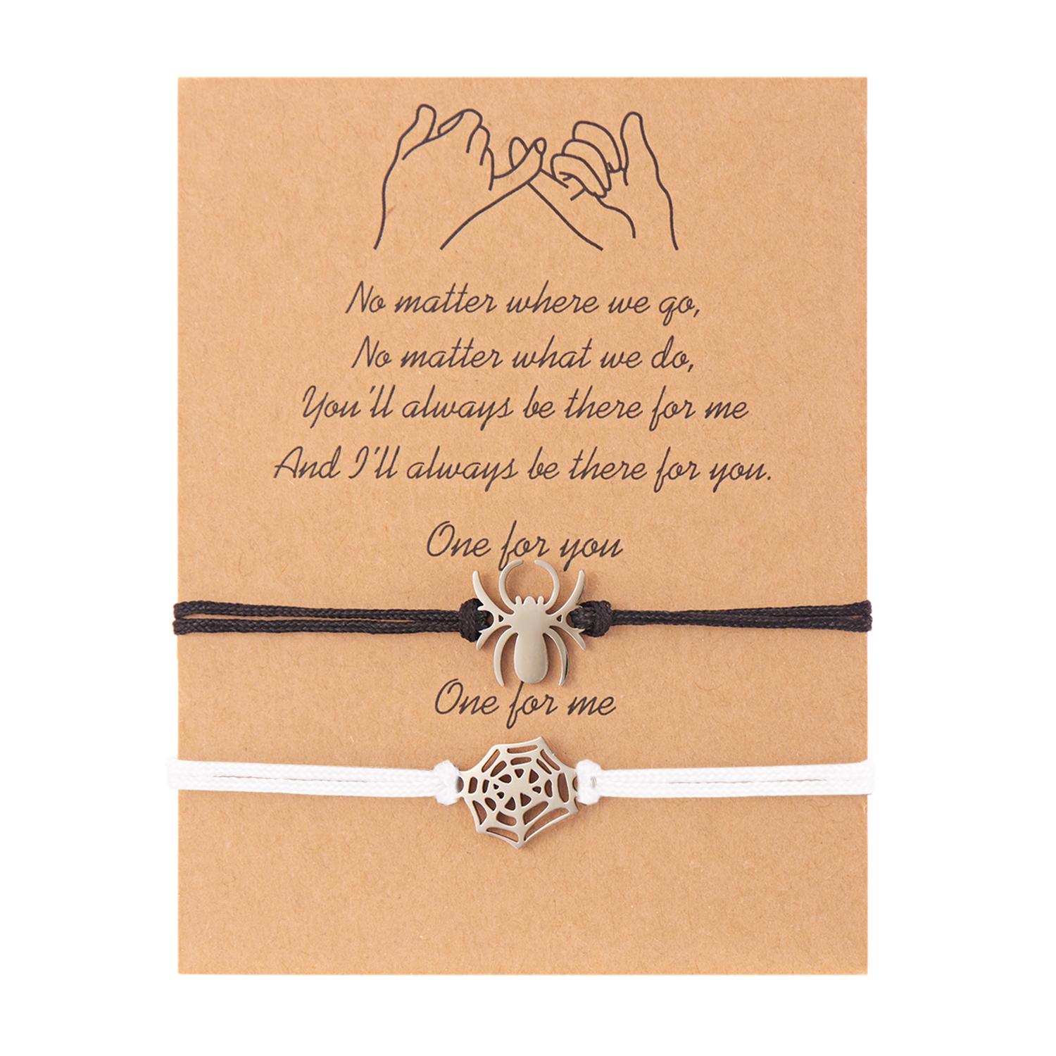 2pcs/Set Romantic Spider Web Couple Bracelet For Women Men Handmade Braided Rope Wish Card Halloween Friendship Jewelry Gifts
2pcs/Set Romantic Spider Web Couple Bracelet For Women Men Handmade Braided Rope Wish Card Halloween Friendship Jewelry Gifts