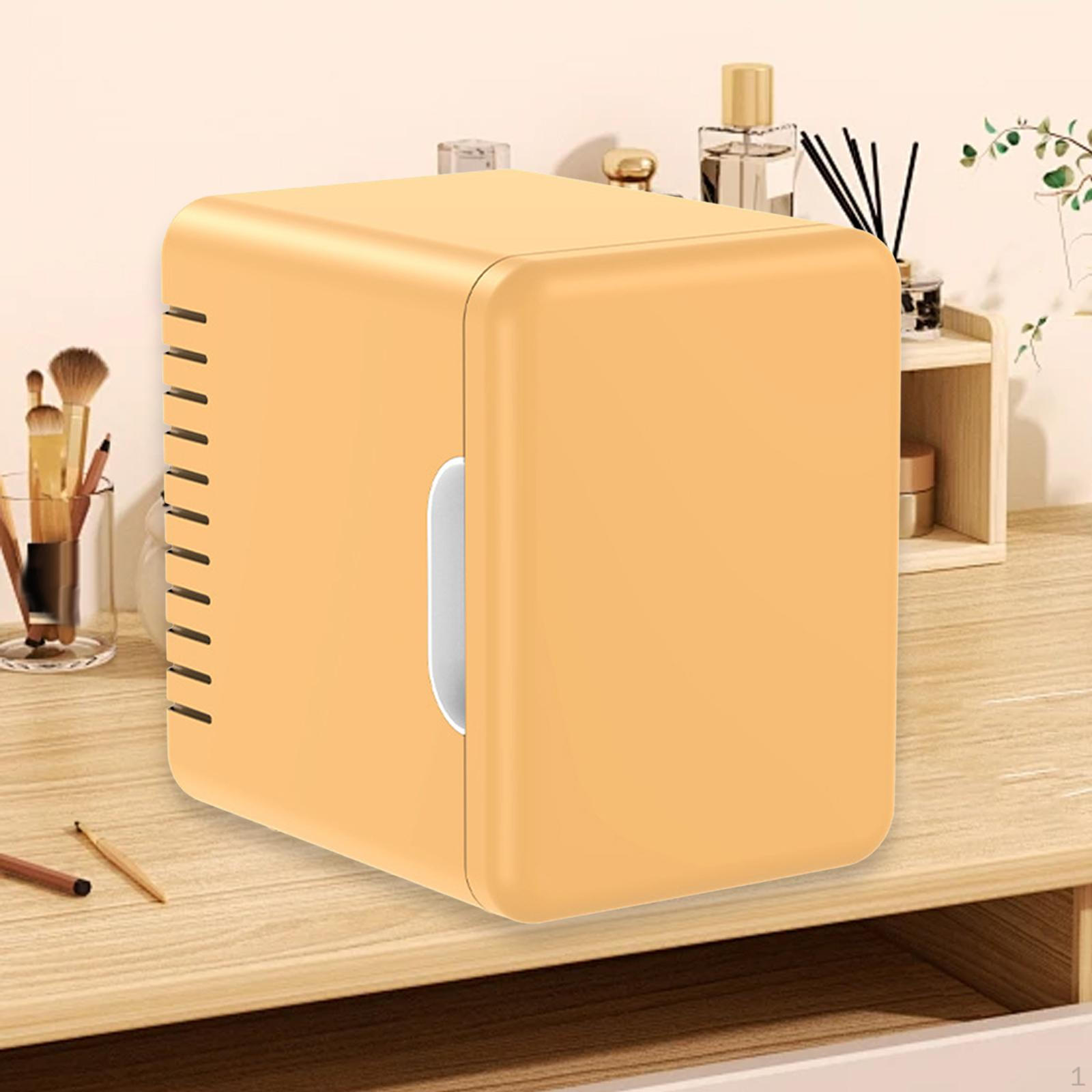 Мини-холодильник Тихий Маленький Автомобильный для Спальни Общежития Пикника Зеркальная поверхность Yellow