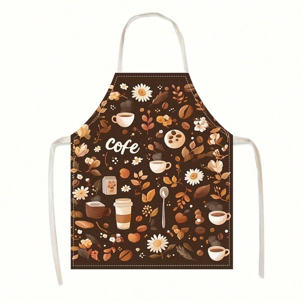 Coffee Lover Apron, Barista Coffee Bean Flower Print Kitchen Bib, Cute Cafe Cooking Apron, Gift for Coffee Addict 38x47cm
Coffee Lover Apron, Barista Coffee Bean Flower Print Kitchen Bib, Cute Cafe Cooking Apron, Gift for Coffee Addict 38x47cm