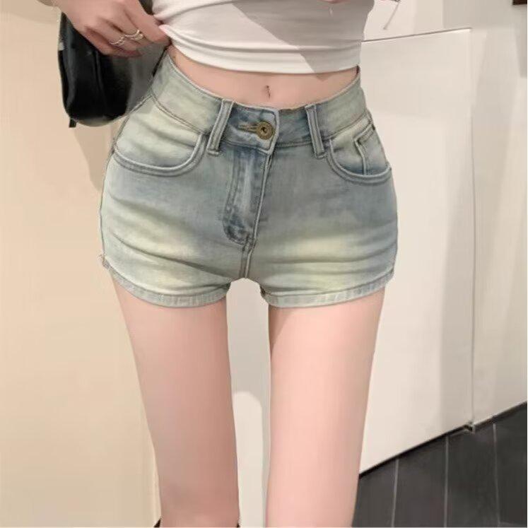 American Retro High Waist Distressed Denim Shorts - Women s Summer Skinny Straight Leg Jeans M: Height 155-165CM (47.5kg-54kg)
American Retro High Waist Distressed Denim Shorts - Women s Summer Skinny Straight Leg Jeans M: Height 155-165CM (47.5kg-54kg)