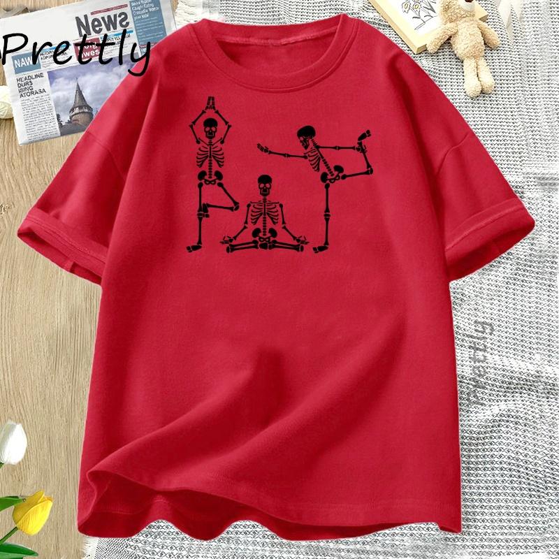 Skeleton Yoga Tshirt Women Funny Halloween T Shirt Casual Short Sleeve Vintage Tees Fall Cotton Tshirt Women Cltothing S
Skeleton Yoga Tshirt Women Funny Halloween T Shirt Casual Short Sleeve Vintage Tees Fall Cotton Tshirt Women Cltothing S