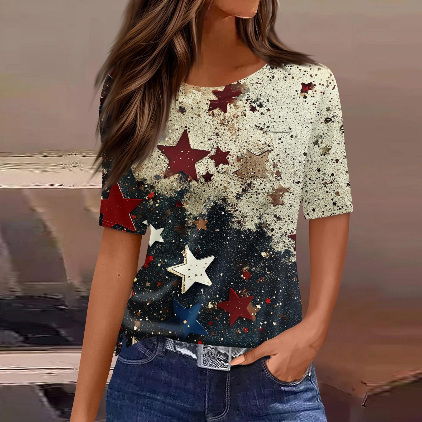 Women s Round Neck Pocket Independence Day Print Short Sleeve T-Shirt Top XL
Women s Round Neck Pocket Independence Day Print Short Sleeve T-Shirt Top XL