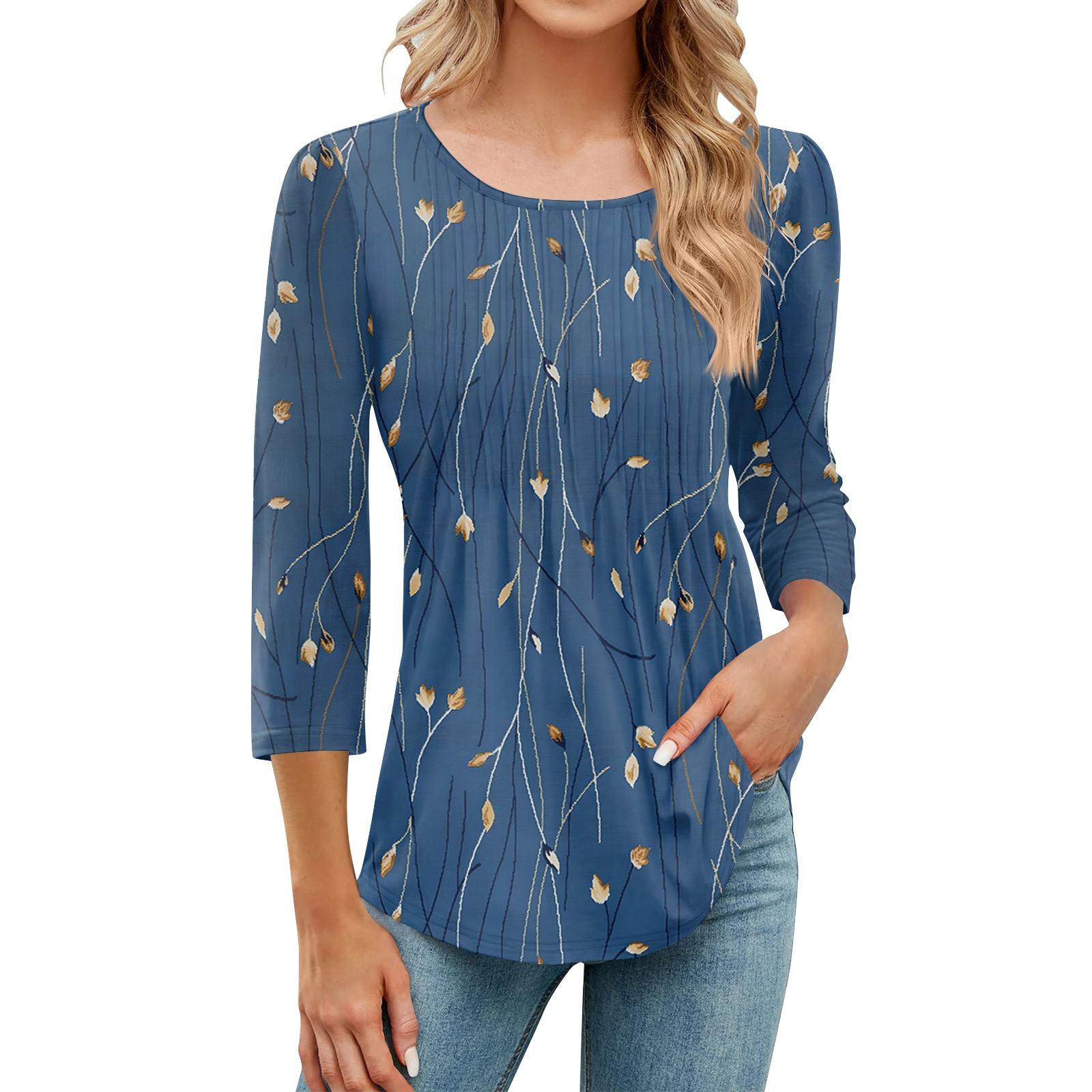 Женская модная повседневная плиссированная футболка с круглым вырезом и принтом для отдыха с рукавом семь четвертей L
Женская модная повседневная плиссированная футболка с круглым вырезом и принтом для отдыха с рукавом семь четвертей L