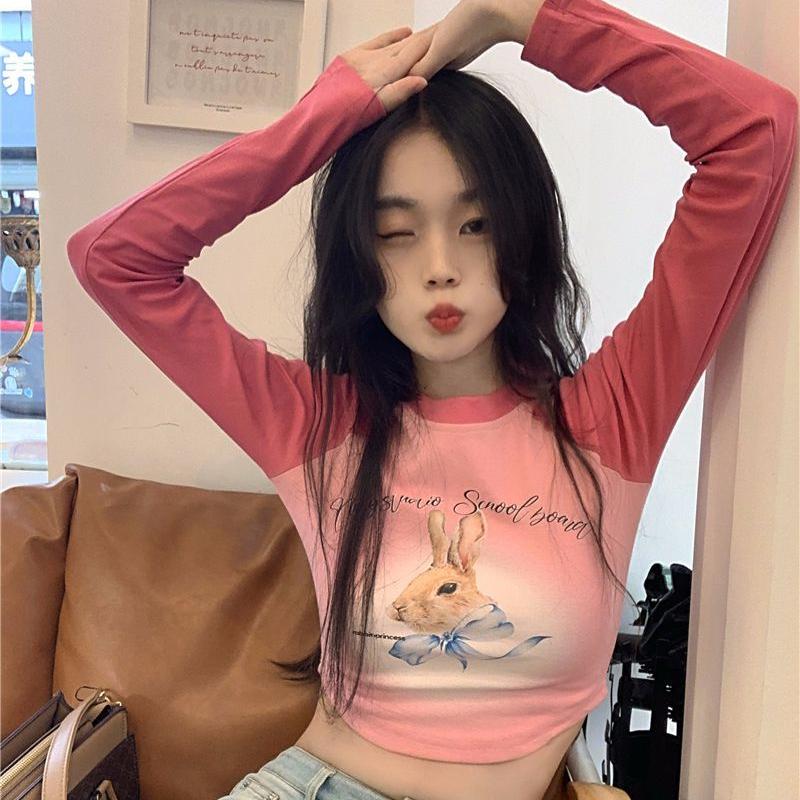 Kawaii розовый кролик с принтом, укороченные футболки, женские Harajuku, милые топы с графическим рисунком, уличная одежда, винтажные сексуальные футболки с длинными рукавами M розовый
Kawaii розовый кролик с принтом, укороченные футболки, женские Harajuku, милые топы с графическим рисунком, уличная одежда, винтажные сексуальные футболки с длинными рукавами M розовый
