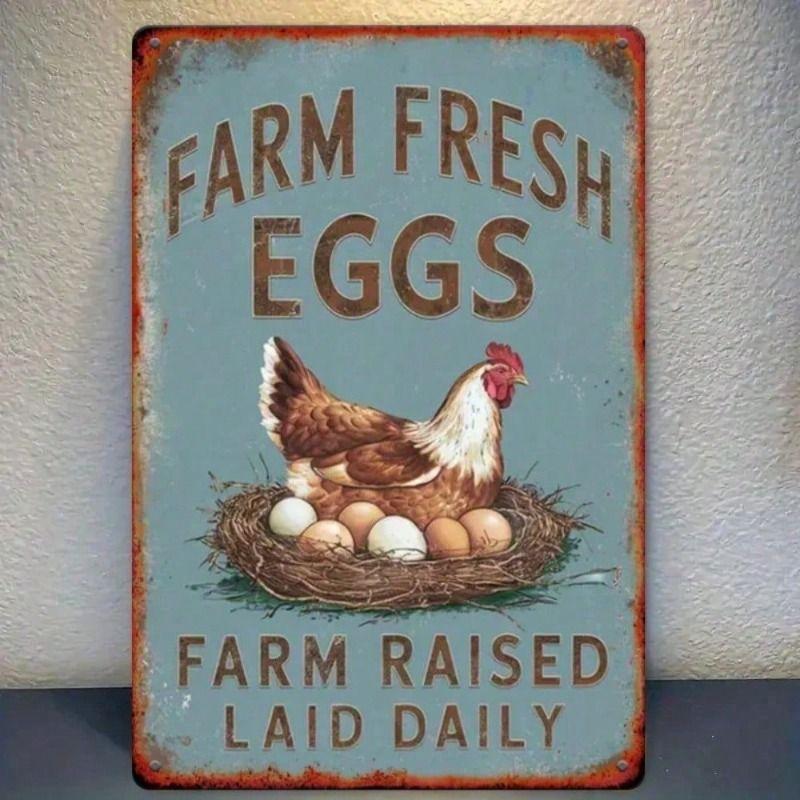 Metal Wall Poster Vintage Barn Farm Fresh Eggs Rustic Chicken Nest Illustration for Kitchen
Metal Wall Poster Vintage Barn Farm Fresh Eggs Rustic Chicken Nest Illustration for Kitchen