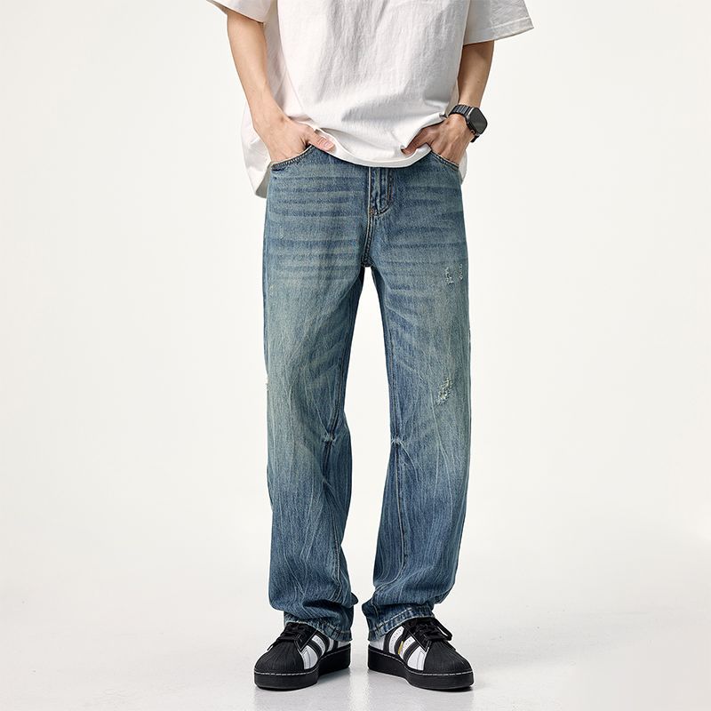 Summer Thin Cotton Jeans Men s High Street Wide-leg Pants Long Trousers 28
Summer Thin Cotton Jeans Men s High Street Wide-leg Pants Long Trousers 28