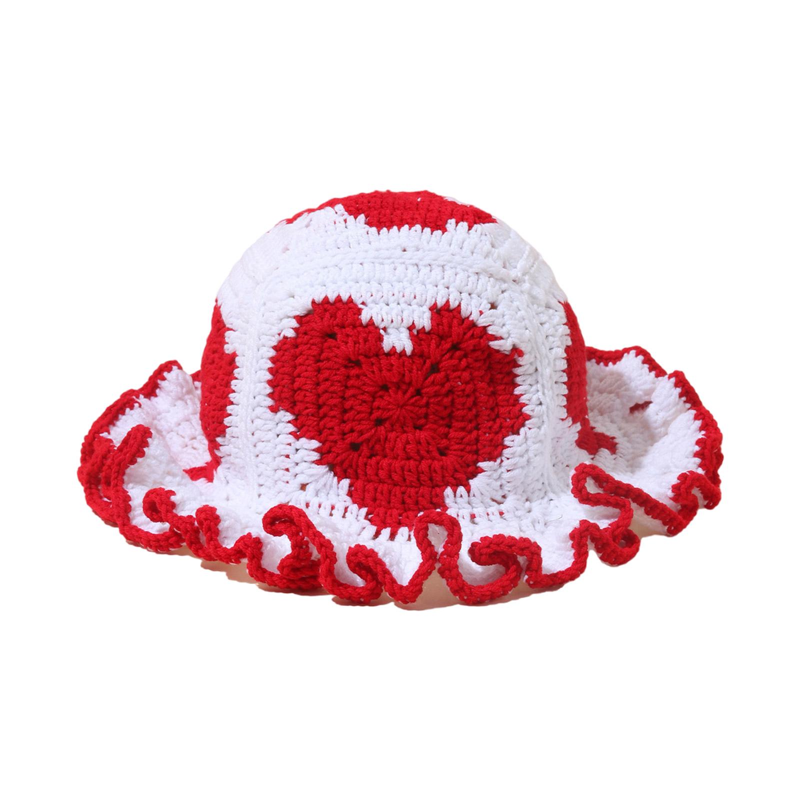Girls Bucket Hat Fisherman Hat Handwoven Heart for Vacations Photo Props Headpiece Handmade Hat Headgear 1 красный
Girls Bucket Hat Fisherman Hat Handwoven Heart for Vacations Photo Props Headpiece Handmade Hat Headgear 1 красный