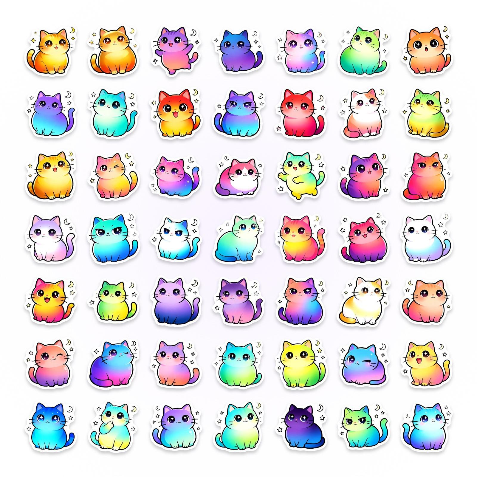 50 Cute Gradual Change Cat Stickers Mobile Phone Case Decorative Water Cup Pp Sticker
50 Cute Gradual Change Cat Stickers Mobile Phone Case Decorative Water Cup Pp Sticker