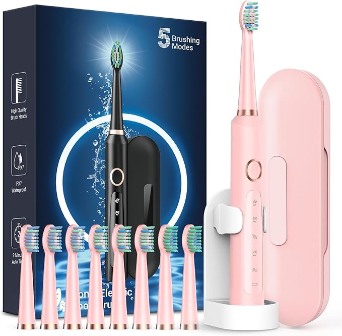 Rtauys M5 Sonic Electric Toothbrush for Adults and Kids - Rechargeable Electric Toothbrush Kids Ages 12+ and Adults with 8 Brush чорний
Rtauys M5 Sonic Electric Toothbrush for Adults and Kids - Rechargeable Electric Toothbrush Kids Ages 12+ and Adults with 8 Brush чорний