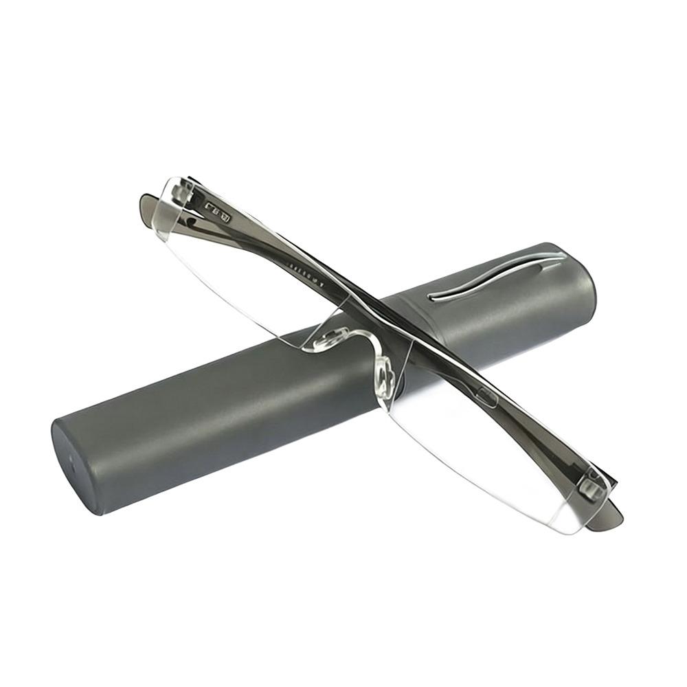 PC Slim Pen Reading Glasses with Pen Clip Tube Case Hyperopia Glasses Square Eyeglasses Men Women +400 сірий
PC Slim Pen Reading Glasses with Pen Clip Tube Case Hyperopia Glasses Square Eyeglasses Men Women +400 сірий