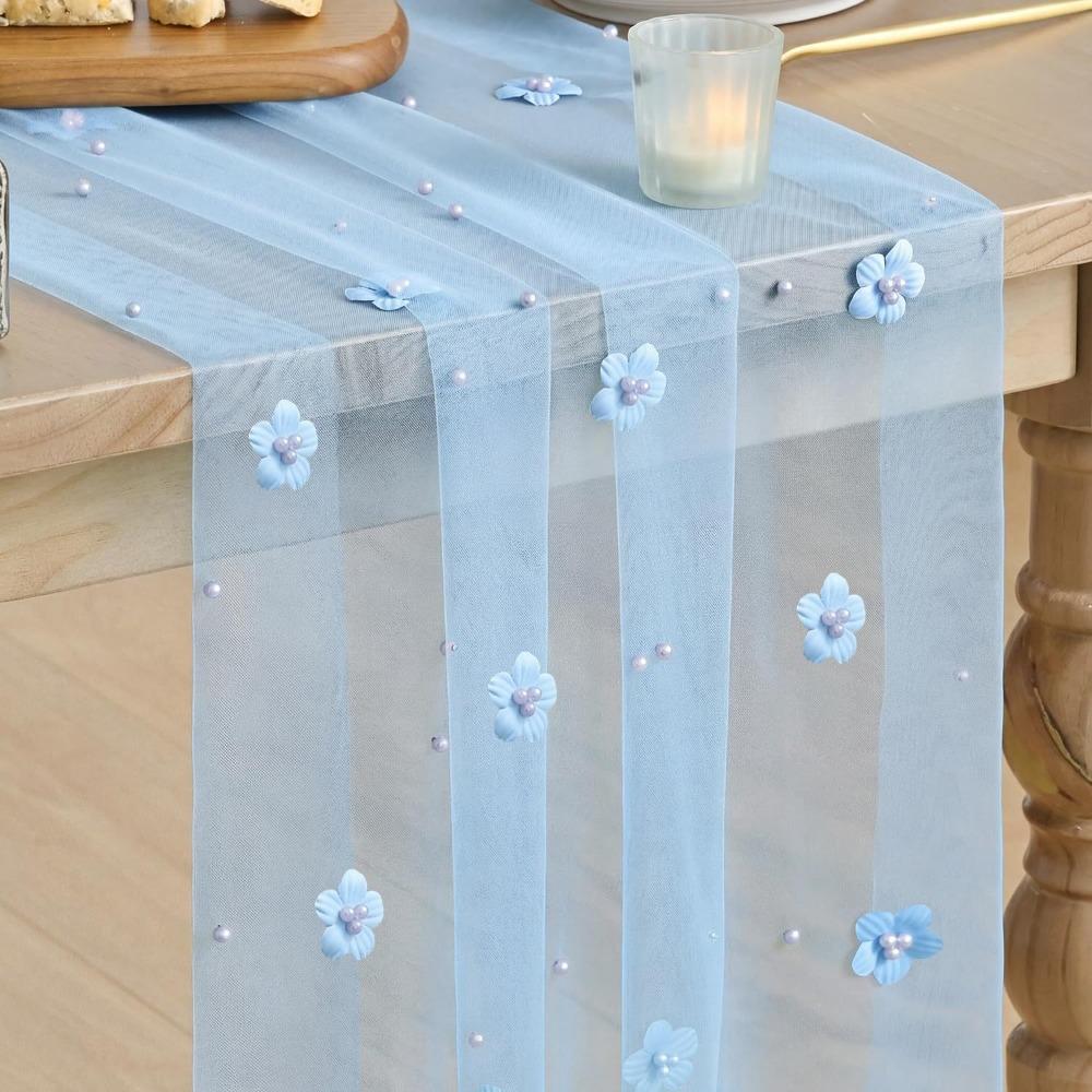 Romantic Flower Pearl Table Runner 3D Gauze Tablecloth Tulle Table Runner Birthday Party синій
Romantic Flower Pearl Table Runner 3D Gauze Tablecloth Tulle Table Runner Birthday Party синій