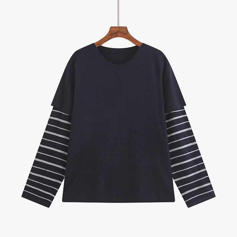 Plus Size Women s Striped Long Sleeve Round Neck Slimming Knit Top - 2026 Spring Collection XXXL (180-220 lbs) темно-синього кольору
Plus Size Women s Striped Long Sleeve Round Neck Slimming Knit Top - 2026 Spring Collection XXXL (180-220 lbs) темно-синього кольору