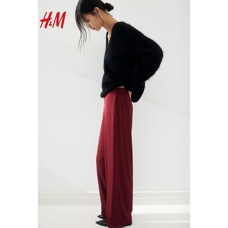 HM Women clothes Red Casual Pants Summer High Waist Comfortable Loose Wide Leg Pants Trousers 1241338 Dark red 155/60(32)
HM Women clothes Red Casual Pants Summer High Waist Comfortable Loose Wide Leg Pants Trousers 1241338 Dark red 155/60(32)
