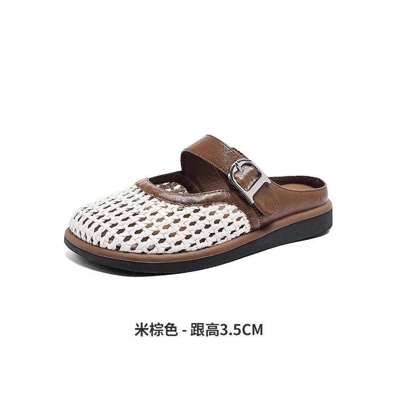 Baotou half slippers women s 2025 new summer wear breathable woven flat bottom pedal with skirt Roman sandals 40
Baotou half slippers women s 2025 new summer wear breathable woven flat bottom pedal with skirt Roman sandals 40