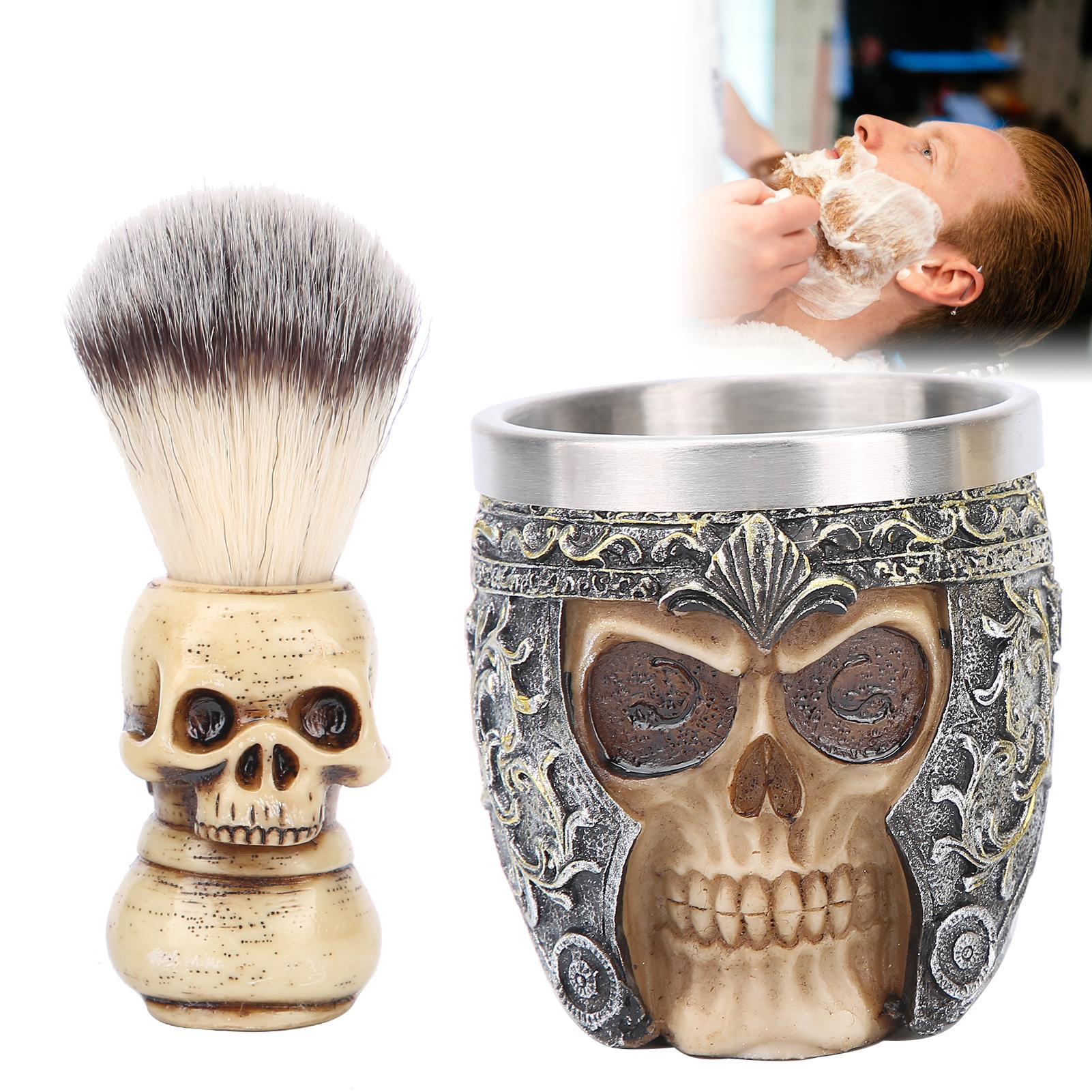 Men s Beard Shaving Set Stainless Steel Shaving Bowl Skeleton Head Beard Brush Kit 
Men s Beard Shaving Set Stainless Steel Shaving Bowl Skeleton Head Beard Brush Kit