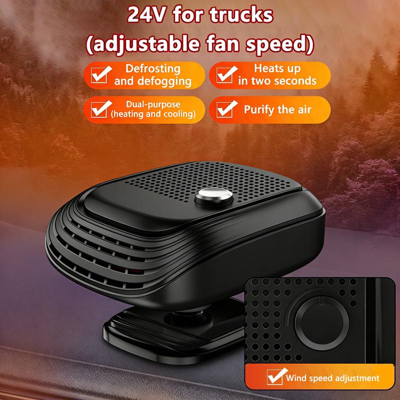 Fast Heating 12V/24V Car Heater & Defroster, Dual Speed Quick Warm Up, Front Demister for Winter Car Heating & Defogging 24V Black
Fast Heating 12V/24V Car Heater & Defroster, Dual Speed Quick Warm Up, Front Demister for Winter Car Heating & Defogging 24V Black