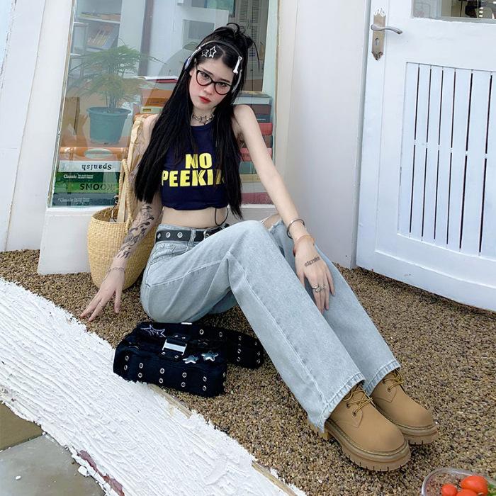 Рваные джинсы для женщин на весну и лето Американский хай-стрит Уникальный дизайн с разрезами на задней части Узкие прямые брюки широкого кроя, стройнящие фигуру, для женщин на весну M
Рваные джинсы для женщин на весну и лето Американский хай-стрит Уникальный дизайн с разрезами на задней части Узкие прямые брюки широкого кроя, стройнящие фигуру, для женщин на весну M