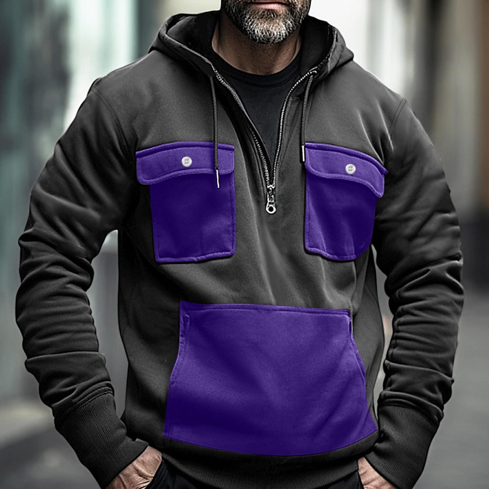 Men s Color Blocking Half Zip Pocket Sweatshirt Hoodie Men s Sports Large Size Casual Sweatshirt XXL
Men s Color Blocking Half Zip Pocket Sweatshirt Hoodie Men s Sports Large Size Casual Sweatshirt XXL