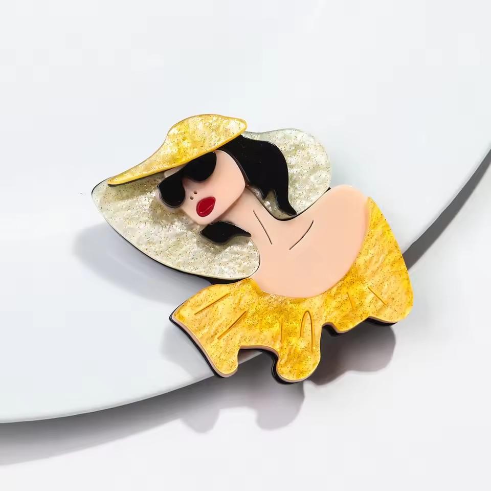 Fashion Acrylic Elegant Hat Lady Figure Brooches for Women Trendy Pretty Girl Badge Pins Office Jewelry Clothes Accessories Gift
Fashion Acrylic Elegant Hat Lady Figure Brooches for Women Trendy Pretty Girl Badge Pins Office Jewelry Clothes Accessories Gift